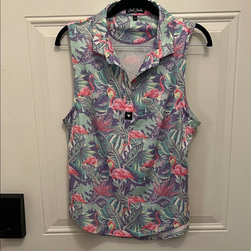Flamingo Print Sleeveless Top